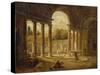 Fontaine sous un portique-Hubert Robert-Stretched Canvas