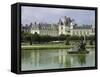 Fontainebleau : Façades donnant sur le grand parterre, avec au centre un bassin ; jardins de Le-null-Framed Stretched Canvas