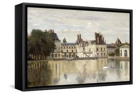 Fontainebleau - View of the Chateau and Lake-Jean-Baptiste-Camille Corot-Framed Stretched Canvas