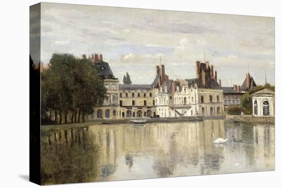 Fontainebleau - View of the Chateau and Lake-Jean-Baptiste-Camille Corot-Stretched Canvas