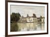 Fontainebleau - View of the Chateau and Lake-Jean-Baptiste-Camille Corot-Framed Premium Giclee Print