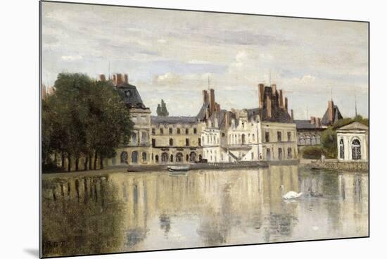 Fontainebleau - View of the Chateau and Lake-Jean-Baptiste-Camille Corot-Mounted Premium Giclee Print
