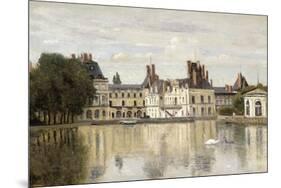 Fontainebleau - View of the Chateau and Lake-Jean-Baptiste-Camille Corot-Mounted Premium Giclee Print