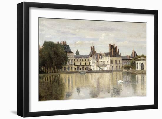 Fontainebleau - View of the Chateau and Lake-Jean-Baptiste-Camille Corot-Framed Giclee Print