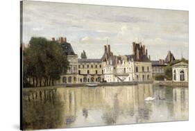 Fontainebleau - View of the Chateau and Lake-Jean-Baptiste-Camille Corot-Stretched Canvas
