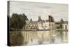 Fontainebleau - View of the Chateau and Lake-Jean-Baptiste-Camille Corot-Stretched Canvas