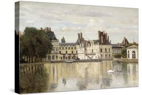 Fontainebleau - View of the Chateau and Lake-Jean-Baptiste-Camille Corot-Stretched Canvas