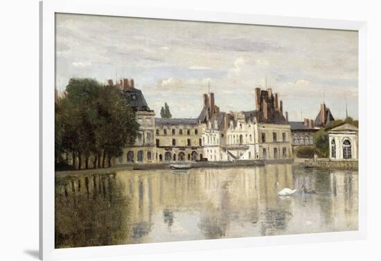 Fontainebleau - View of the Chateau and Lake-Jean-Baptiste-Camille Corot-Framed Giclee Print