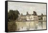 Fontainebleau - View of the Chateau and Lake-Jean-Baptiste-Camille Corot-Framed Stretched Canvas