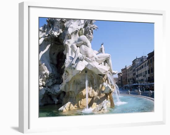 Fontana Dei Quattro Flumi, Piazza Navona, Rome, Italy-Gavin Hellier-Framed Photographic Print