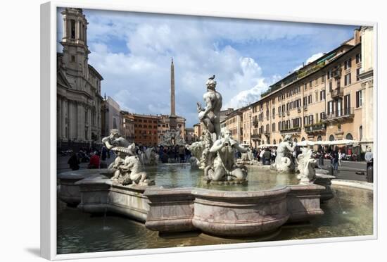 Fontana Del Moro, by Bernini, Piazza Navona, Rome, Lazio, Italy-James Emmerson-Framed Photographic Print