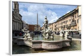 Fontana Del Moro, by Bernini, Piazza Navona, Rome, Lazio, Italy-James Emmerson-Framed Photographic Print