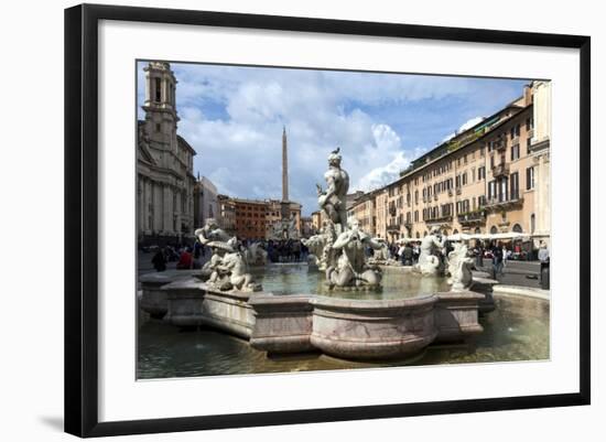 Fontana Del Moro, by Bernini, Piazza Navona, Rome, Lazio, Italy-James Emmerson-Framed Photographic Print