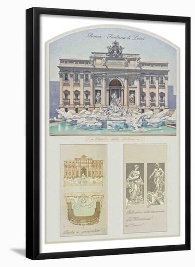 Fontana Di Trevi (Trevi Fountain) Architectural Details-null-Framed Poster