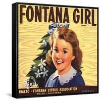 Fontana Girl Brand - Rialto, California - Citrus Crate Label-Lantern Press-Framed Stretched Canvas