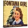 Fontana Girl Brand - Rialto, California - Citrus Crate Label-Lantern Press-Stretched Canvas