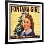 Fontana Girl Brand - Rialto, California - Citrus Crate Label-Lantern Press-Framed Art Print