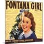 Fontana Girl Brand - Rialto, California - Citrus Crate Label-Lantern Press-Mounted Art Print