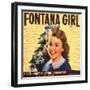 Fontana Girl Brand - Rialto, California - Citrus Crate Label-Lantern Press-Framed Art Print