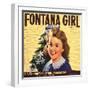 Fontana Girl Brand - Rialto, California - Citrus Crate Label-Lantern Press-Framed Art Print