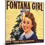 Fontana Girl Brand - Rialto, California - Citrus Crate Label-Lantern Press-Mounted Art Print