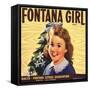 Fontana Girl Brand - Rialto, California - Citrus Crate Label-Lantern Press-Framed Stretched Canvas