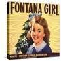 Fontana Girl Brand - Rialto, California - Citrus Crate Label-Lantern Press-Stretched Canvas