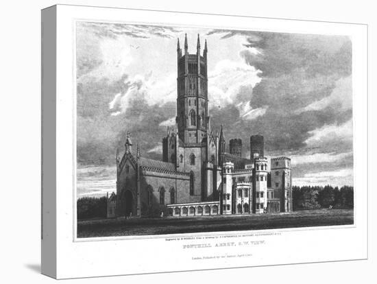 Fonthill Abbey from the South-West, from "Graphic and Literary Illustrations of Fonthill Abbey"-George Cattermole-Stretched Canvas