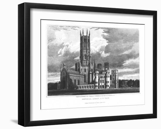 Fonthill Abbey from the South-West, from "Graphic and Literary Illustrations of Fonthill Abbey"-George Cattermole-Framed Giclee Print