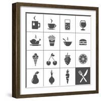 Food and Drink Icons-frbird-Framed Art Print