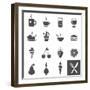 Food and Drink Icons-frbird-Framed Art Print