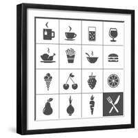 Food and Drink Icons-frbird-Framed Art Print