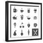 Food and Drink Icons-frbird-Framed Art Print