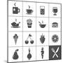 Food and Drink Icons-frbird-Mounted Art Print