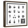 Food and Drink Icons-frbird-Framed Premium Giclee Print