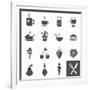 Food and Drink Icons-frbird-Framed Art Print