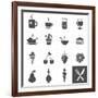 Food and Drink Icons-frbird-Framed Art Print