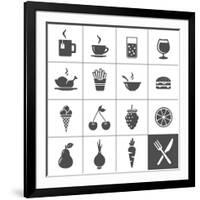 Food and Drink Icons-frbird-Framed Art Print