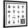 Food and Drink Icons-frbird-Framed Art Print