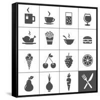 Food and Drink Icons-frbird-Framed Stretched Canvas