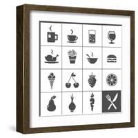 Food and Drink Icons-frbird-Framed Art Print