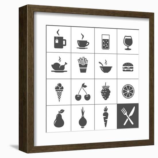 Food and Drink Icons-frbird-Framed Art Print