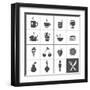 Food and Drink Icons-frbird-Framed Art Print