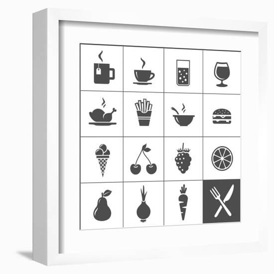 Food and Drink Icons-frbird-Framed Art Print