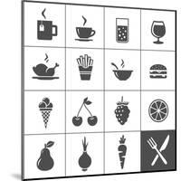 Food and Drink Icons-frbird-Mounted Art Print