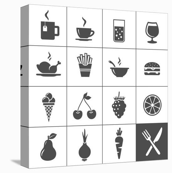 Food and Drink Icons-frbird-Stretched Canvas