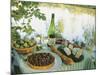 Food and Wine on a Table Beside the River Loire, France-John Miller-Mounted Photographic Print