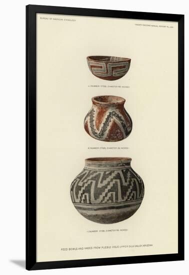 Food Bowls and Vases from Pueblo Viejo, Upper Gila Valley, Arizona-null-Framed Giclee Print