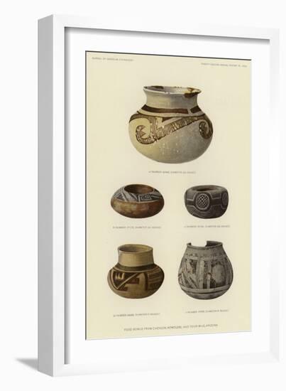 Food Bowls from Chevlon, Homolobi and Four-Mile, Arizona-null-Framed Giclee Print