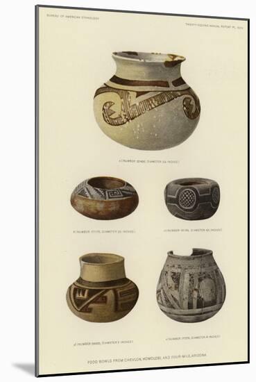 Food Bowls from Chevlon, Homolobi and Four-Mile, Arizona-null-Mounted Giclee Print
